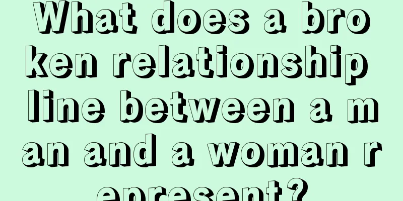 What does a broken relationship line between a man and a woman represent?
