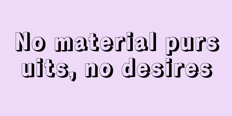 No material pursuits, no desires