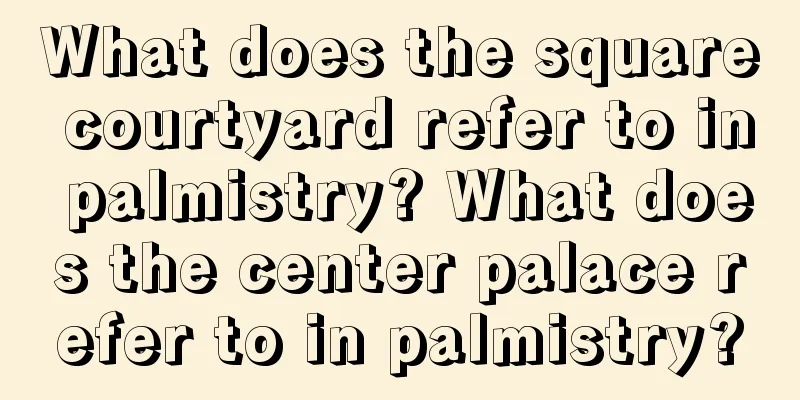 What does the square courtyard refer to in palmistry? What does the center palace refer to in palmistry?