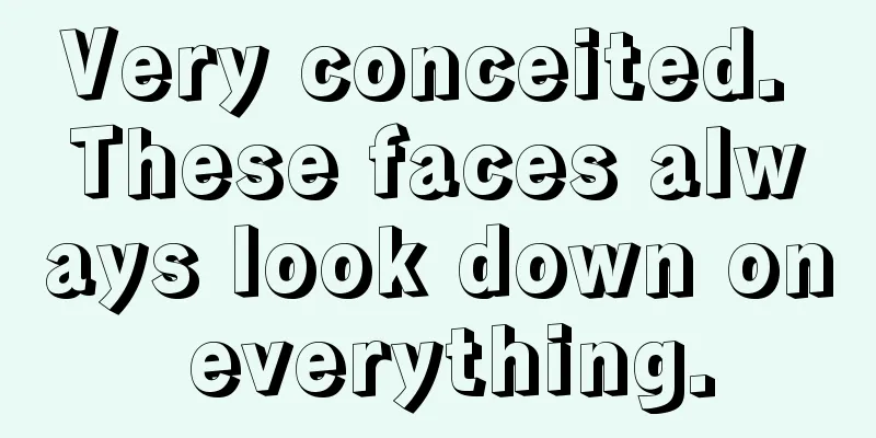 Very conceited. These faces always look down on everything.