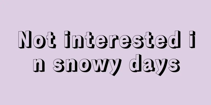 Not interested in snowy days