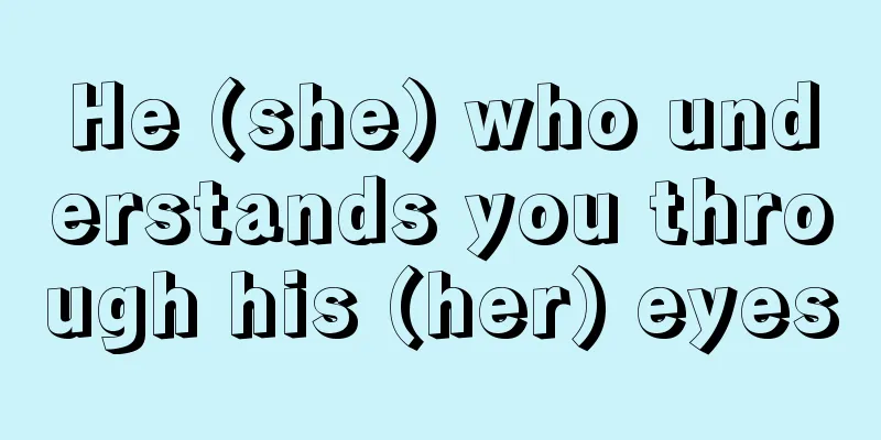 He (she) who understands you through his (her) eyes