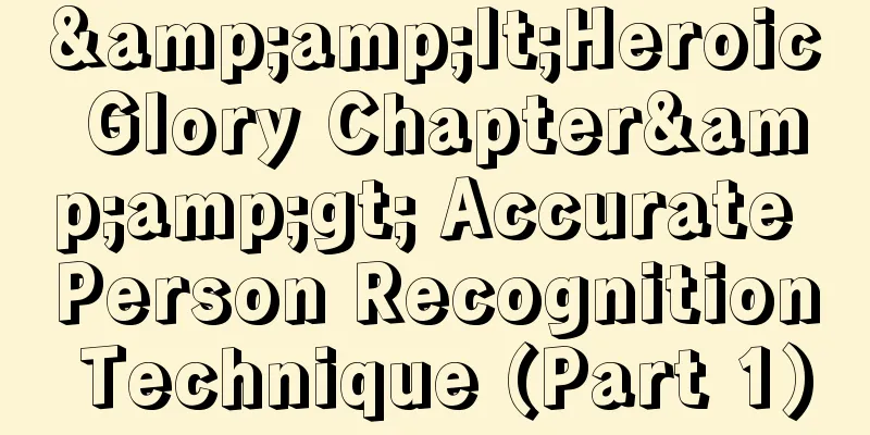 &amp;lt;Heroic Glory Chapter&amp;gt; Accurate Person Recognition Technique (Part 1)