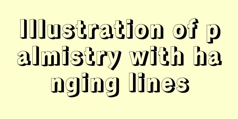 Illustration of palmistry with hanging lines