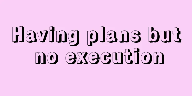 Having plans but no execution