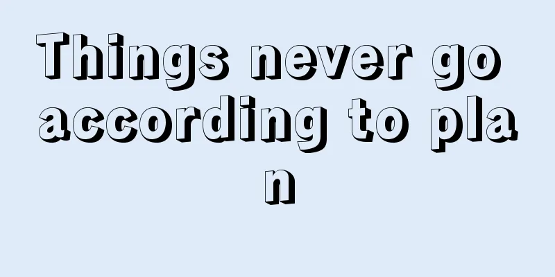 Things never go according to plan