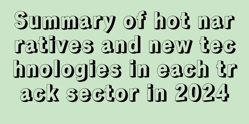 Summary of hot narratives and new technologies in each track sector in 2024