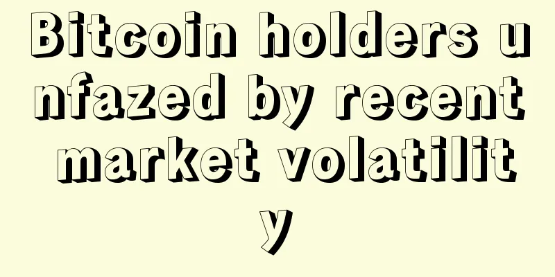 Bitcoin holders unfazed by recent market volatility