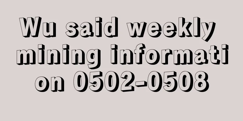 Wu said weekly mining information 0502-0508