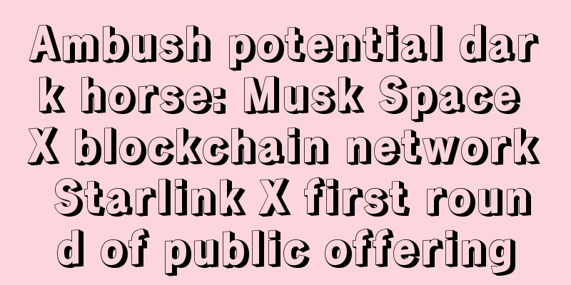 Ambush potential dark horse: Musk Space X blockchain network Starlink X first round of public offering