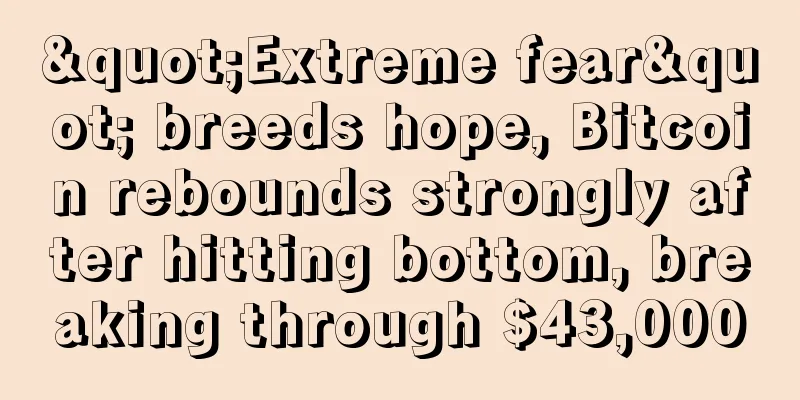 "Extreme fear" breeds hope, Bitcoin rebounds strongly after hitting bottom, breaking through $43,000