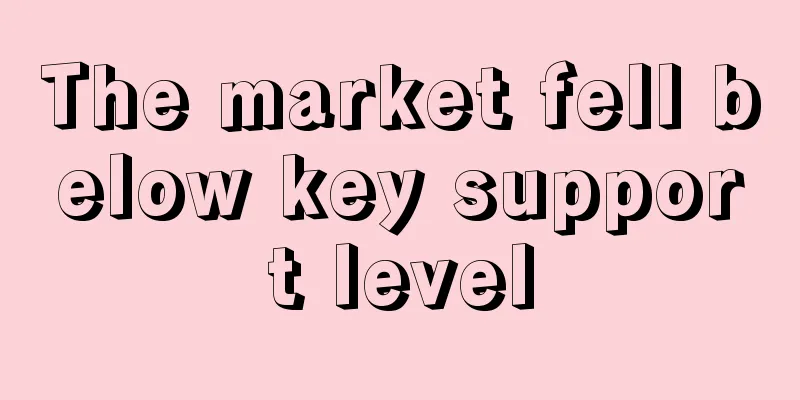 The market fell below key support level