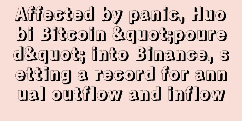 Affected by panic, Huobi Bitcoin "poured" into Binance, setting a record for annual outflow and inflow