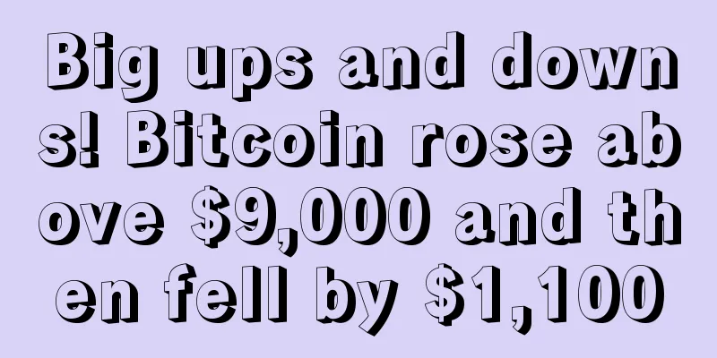 Big ups and downs! Bitcoin rose above $9,000 and then fell by $1,100