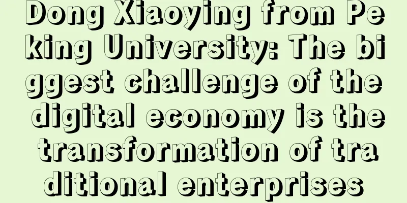 Dong Xiaoying from Peking University: The biggest challenge of the digital economy is the transformation of traditional enterprises