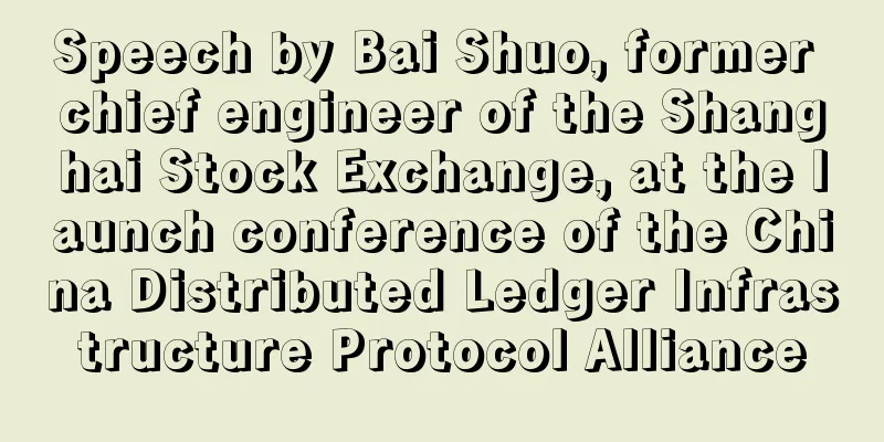 Speech by Bai Shuo, former chief engineer of the Shanghai Stock Exchange, at the launch conference of the China Distributed Ledger Infrastructure Protocol Alliance